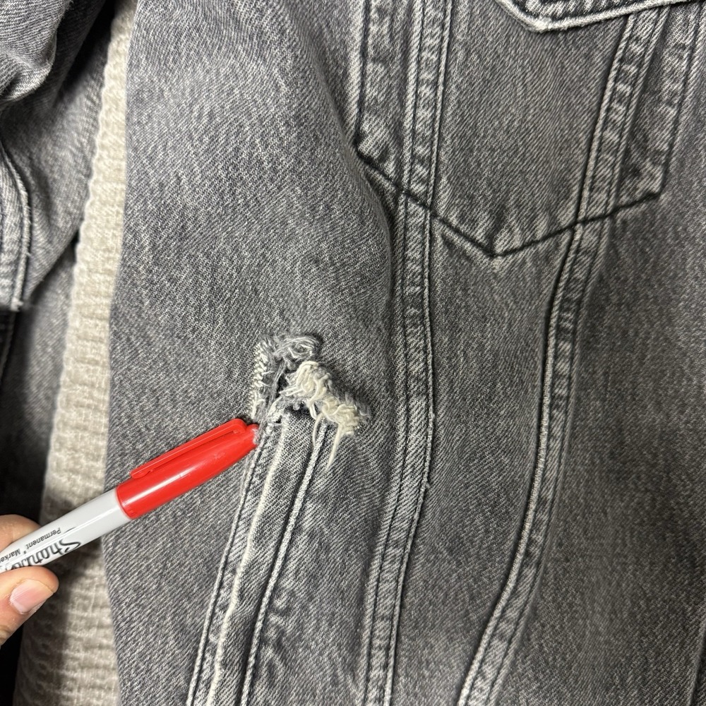 Levi's Men's Vintage Fit Sherpa Trucker Jacket Black Stonewash Medium - Picture 6 of 7